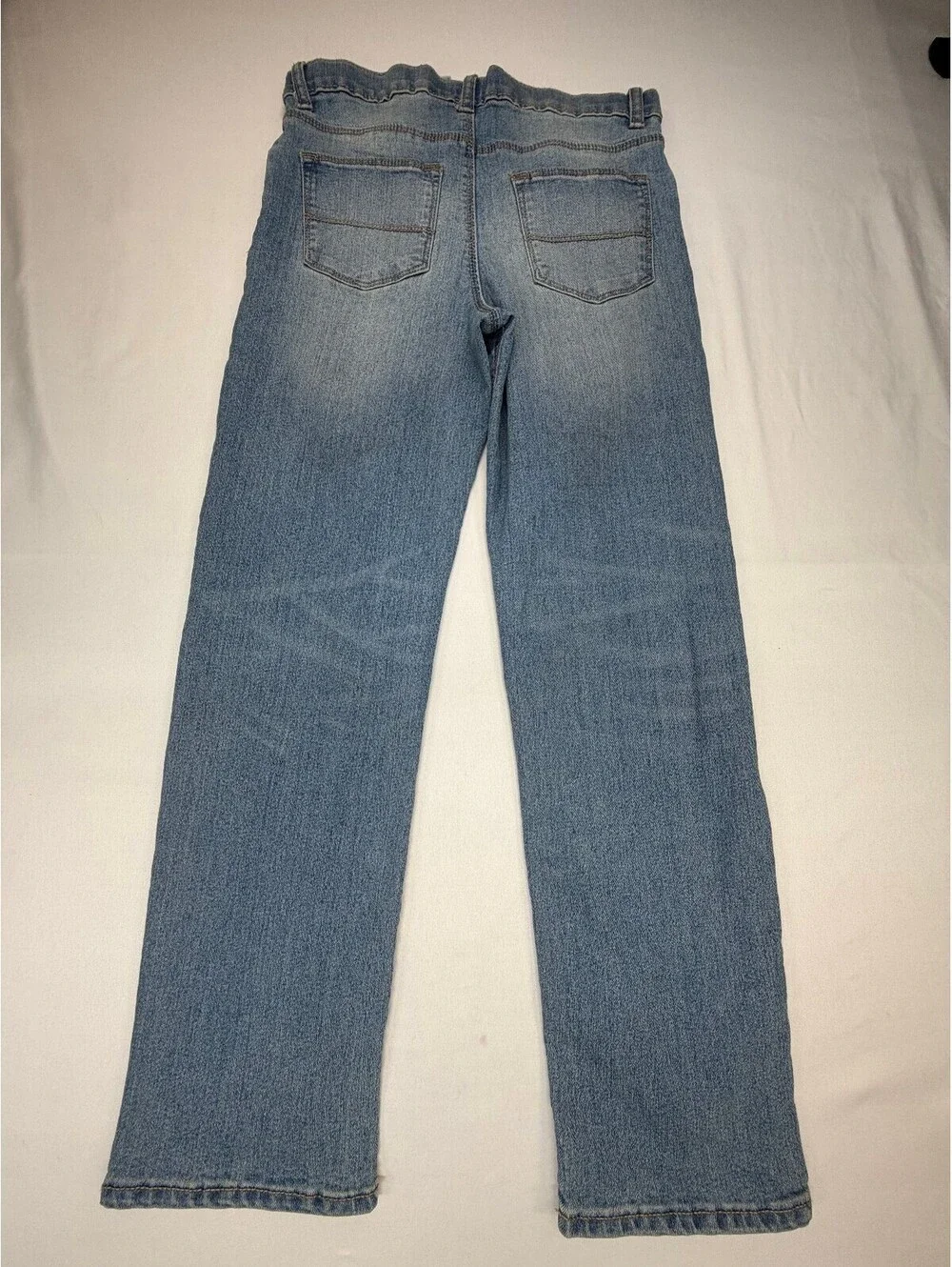 OshKosh Boy's Straight Jeans Distressed Light Wash Size 12 Blue